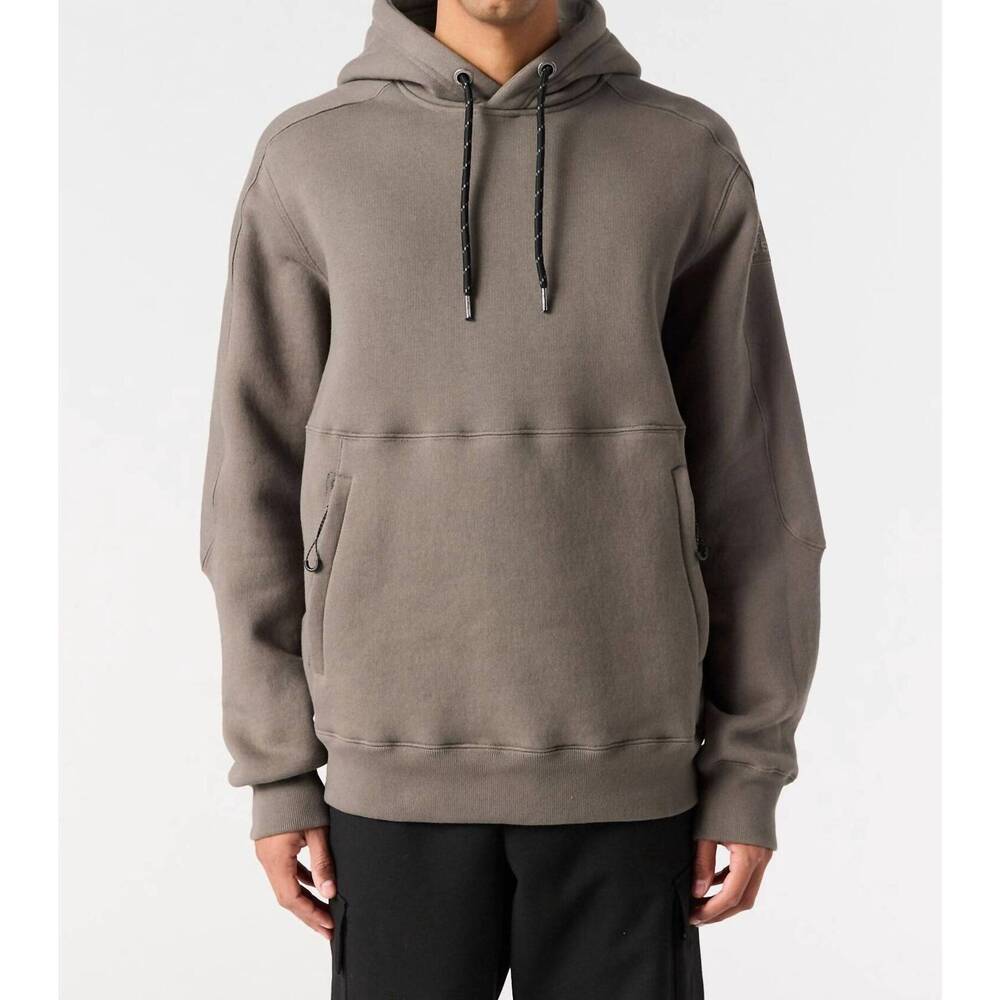 NEW PARAJUMPERS elijah fleece hoodie in olive grey
